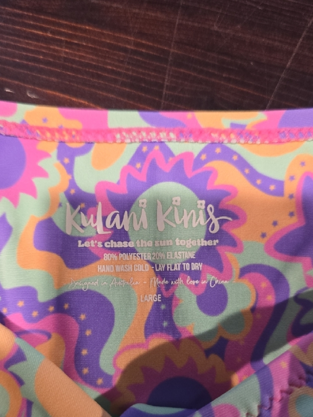 ​Kulani Kinis Groovy Retro Sun Print Tie Side Bikini Bottoms - Large - Picture 2 of 3